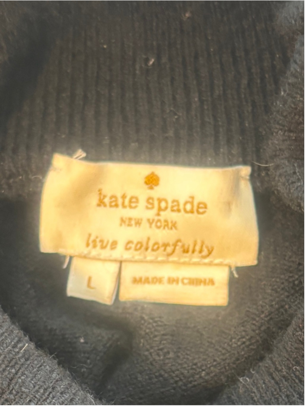 Kate Spade Imagination Sweater Mock Neck Button Shoulder Polka Dot Wool Silk L - Picture 8 of 12